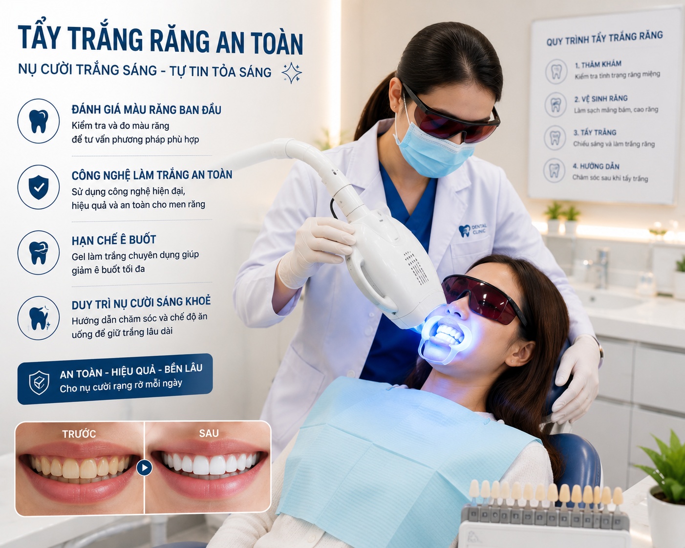 Tẩy trắng răng an toàn